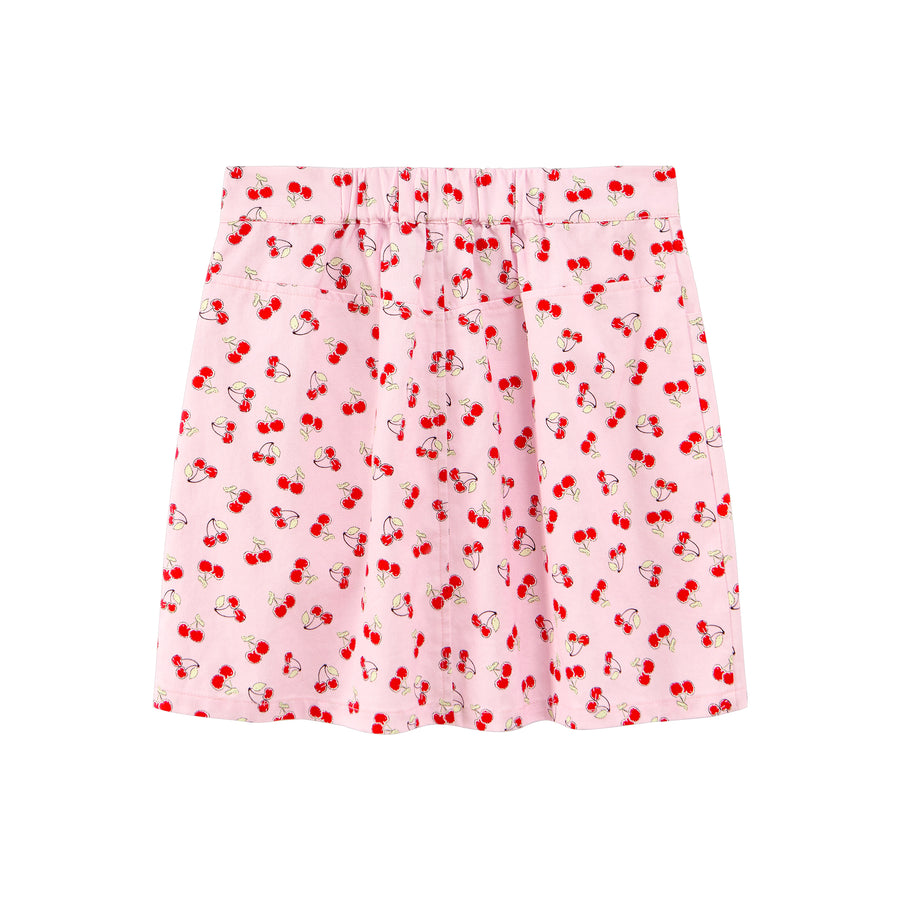 CHUU Cherry Print A-Line Mini Skirt