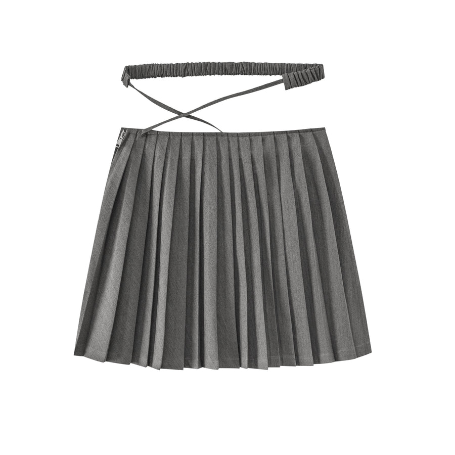 CHUU Criss Cross High Waist Pleated Skirt