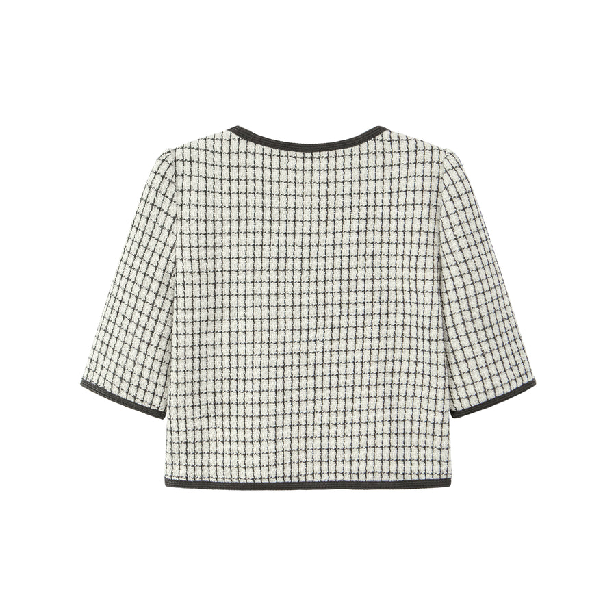 CHUU Chic Tweed Short-Sleeves Summer Jacket