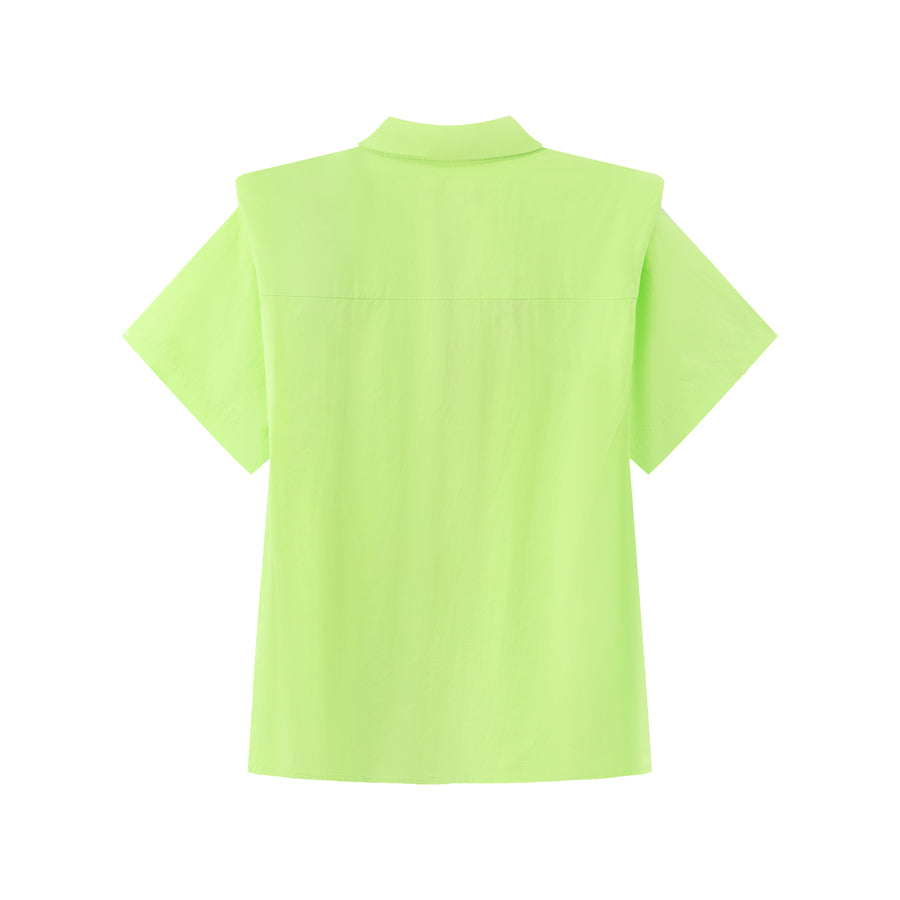 CHUU Shoulder Pad Short Sleeve Shirt