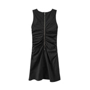 Shirring Cutout Sleeveless Dress