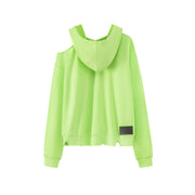 Chuu Girl Unbalanced Cutout Shoulder Hoodie