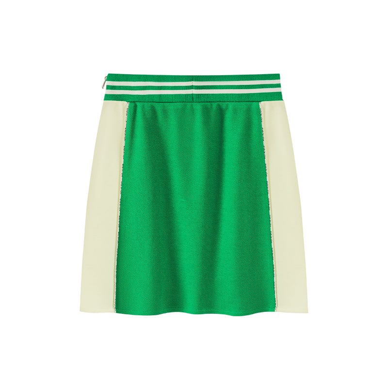 CHUU Chuu Fashion Two-Toned High Waist Skirt