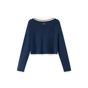 Noe Open Collar Knit Top