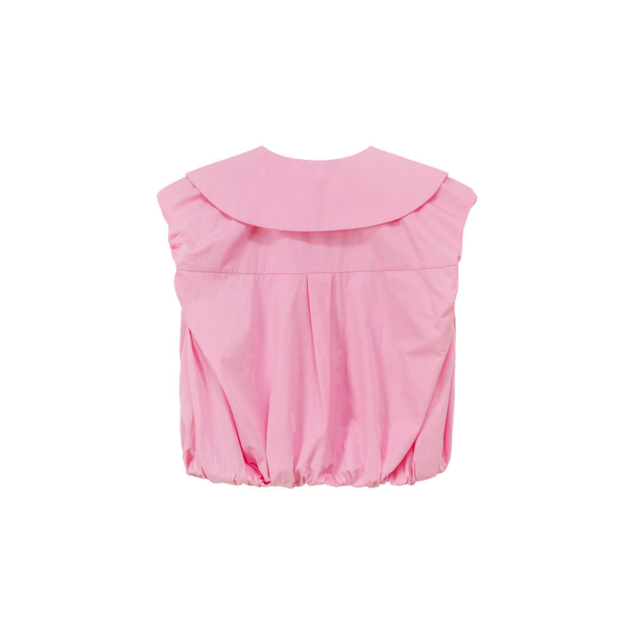 CHUU Big Collar Color Sleeveless Shirt