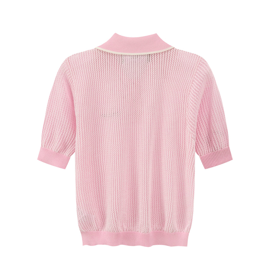 CHUU Where This Is Going Polo Knit Top