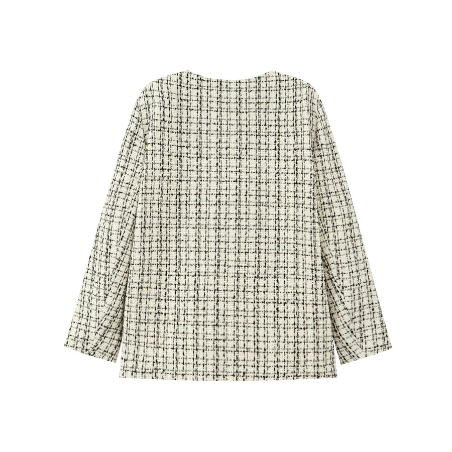 CHUU Princess Treatment Check Double Tweed Jacket