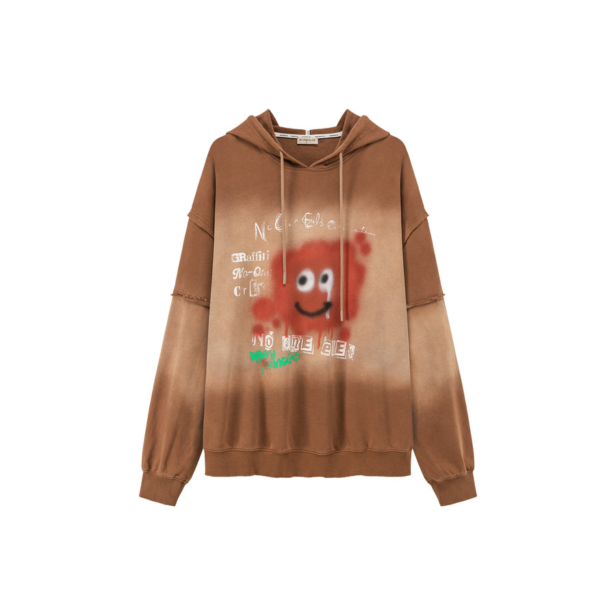 CHUU Smiling Character Gradient Loose-Fit Hoodie