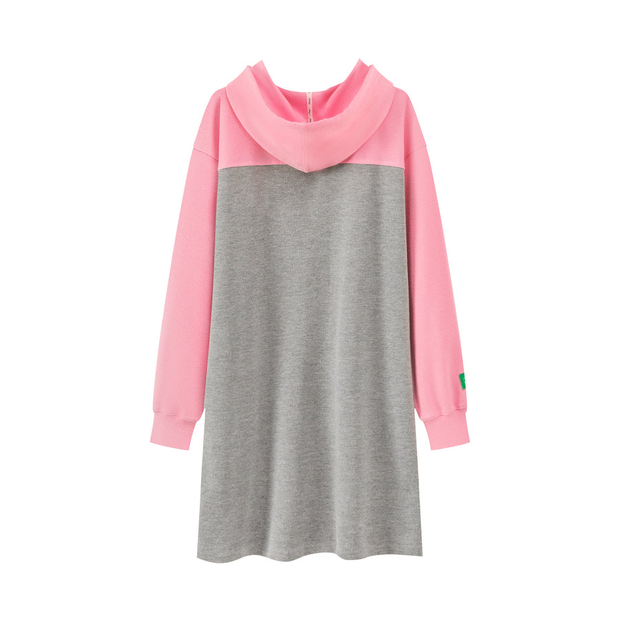 CHUU Front Keyhole Hooded Dress