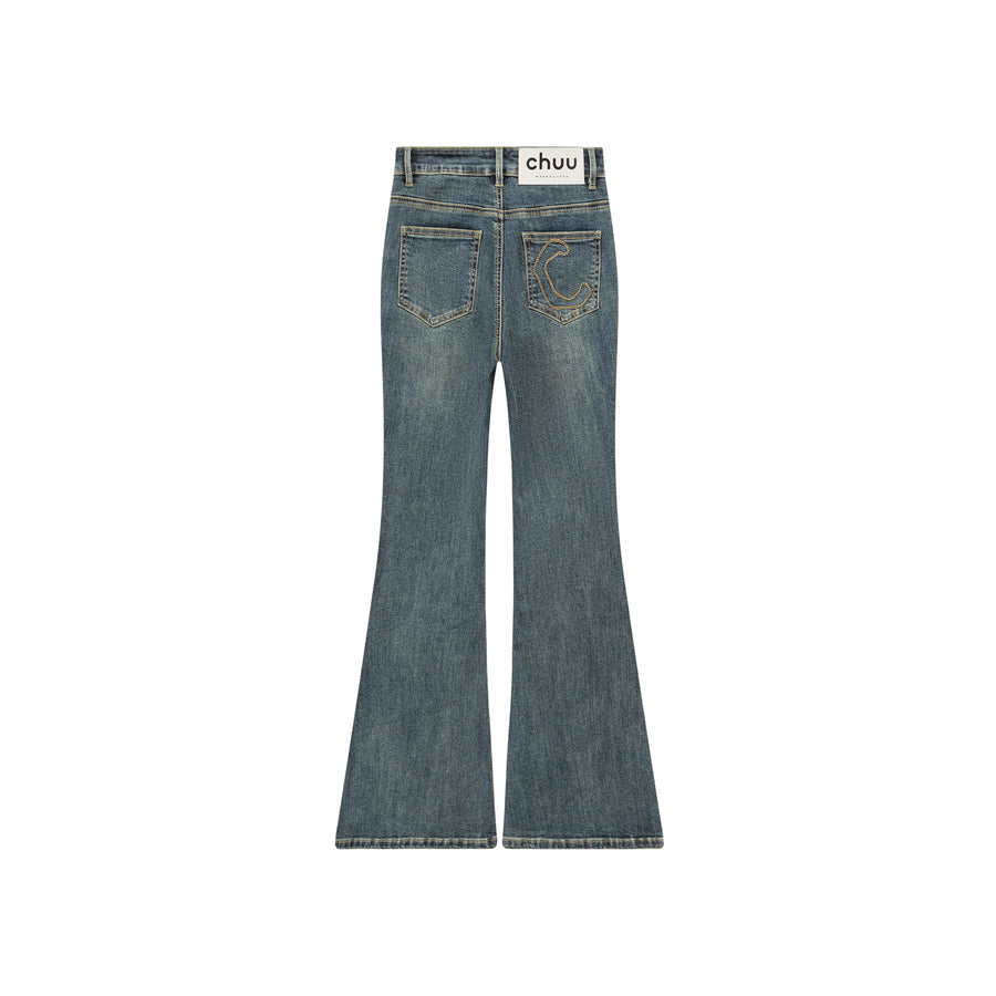 CHUU Wind Up Bootcut Denim Pants