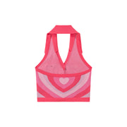 Heart Shape Halter Sleeveless Knit Crop Top