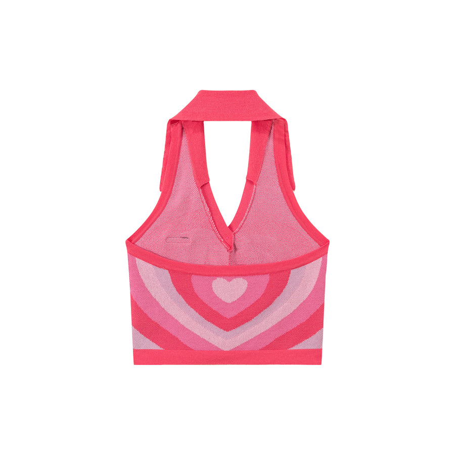 CHUU Heart Shape Halter Sleeveless Knit Crop Top