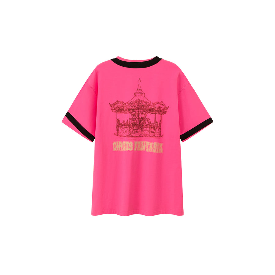 CHUU Chuu Color Matching Line Loose Fit T-Shirt