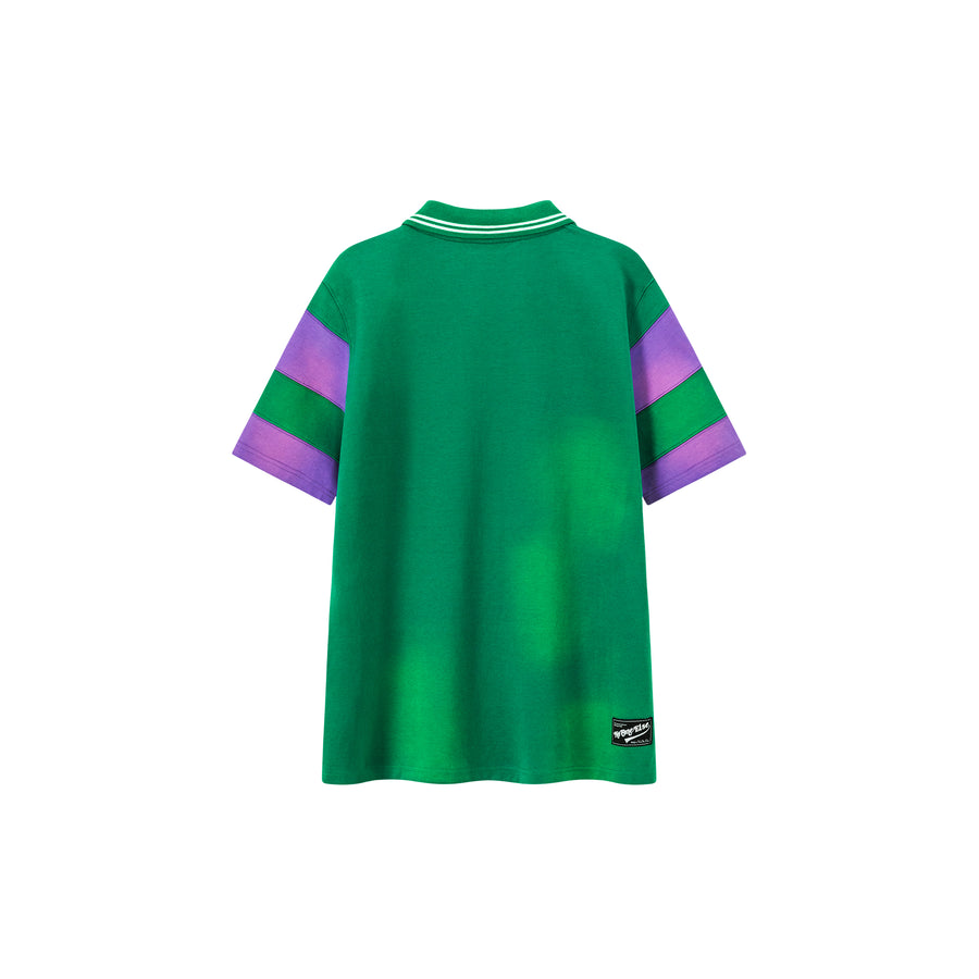 CHUU Open Collar Stripe Color T-Shirt