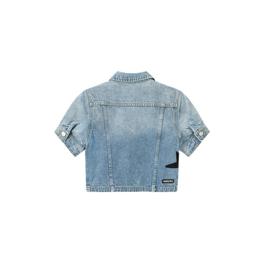 CHUU Star Denim Cropped Jacket