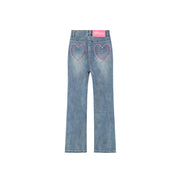 Heart Pocket Bootcut Denim Pants