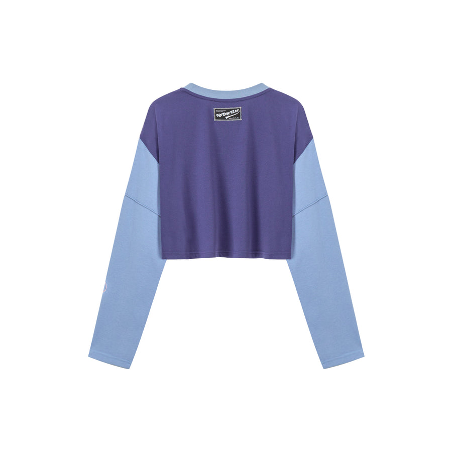 CHUU Painted Logo Oversized Crop Sweatshirt