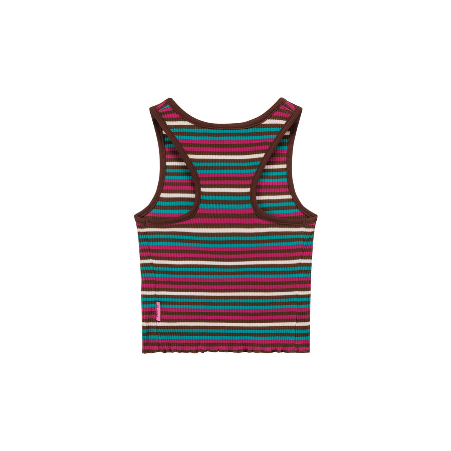 CHUU Half Zip-Up Striped Sleeveless Top