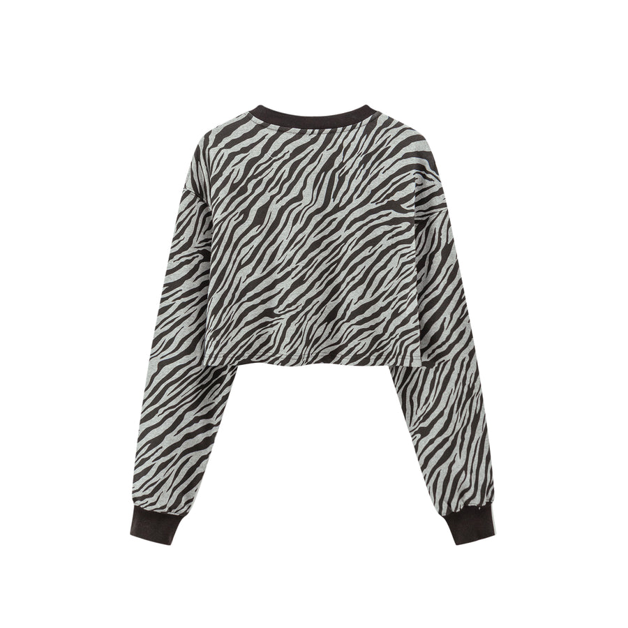 CHUU Zebra Print Crop Top