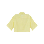 Half Zip-Up Pastel Boxy Crop T-Shirt