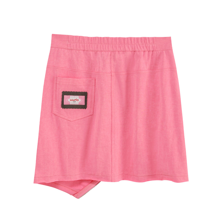 CHUU Unbalanced Zipper Detail Mini Skirt