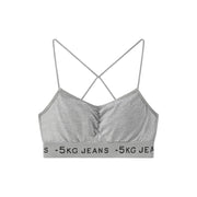 '-5Kg Jeans Cross Straps Bra Top