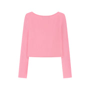 Deep Tied Round Neck Long Sleeves Top