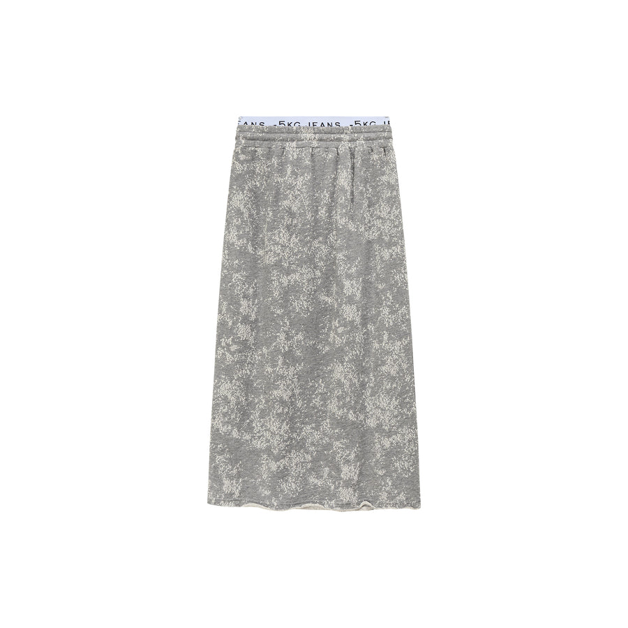 CHUU With A Smile Printed Knit Long Skirt