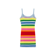 Rainbow Stripes Knit Cami Dress