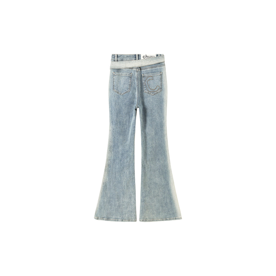 CHUU Washed Bootcut Denim Jeans