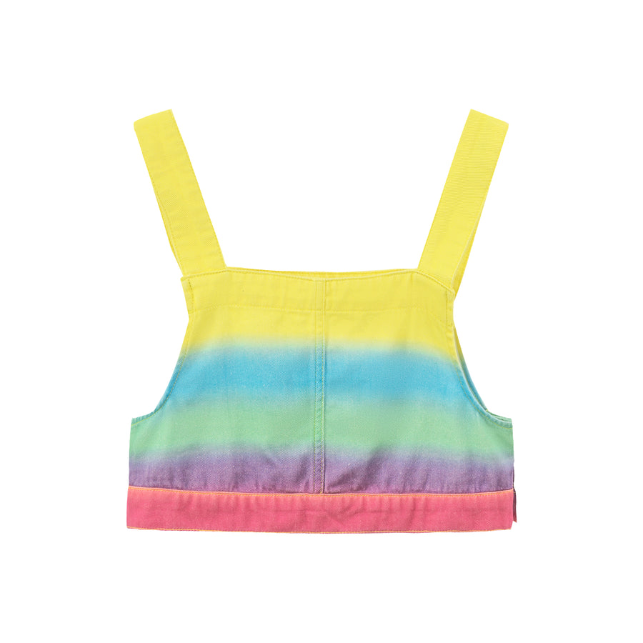 CHUU Rainbow Cropped Overall Top