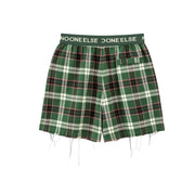 Scottish Check Raw Hem Shorts