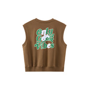 Lettering Loose Fit Sweater Vest