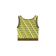 Size Doesnt Matter Lettering Cropped Sleeveless Top