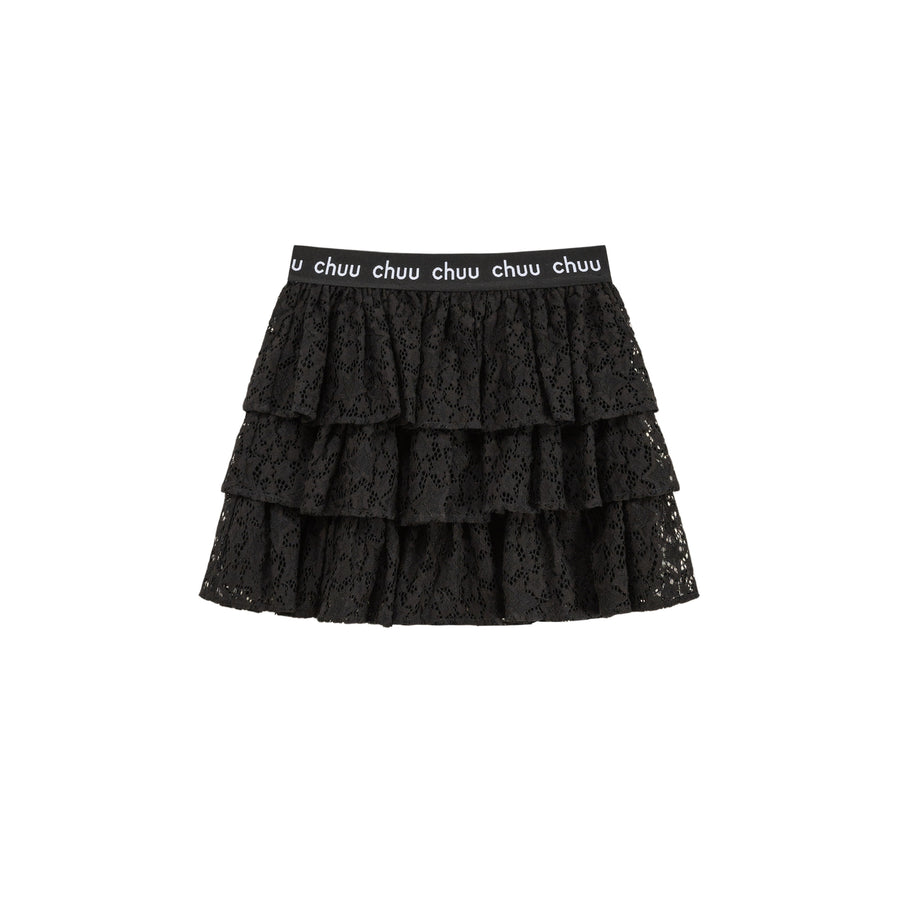 CHUU Star Lace Frill Mini Skirt