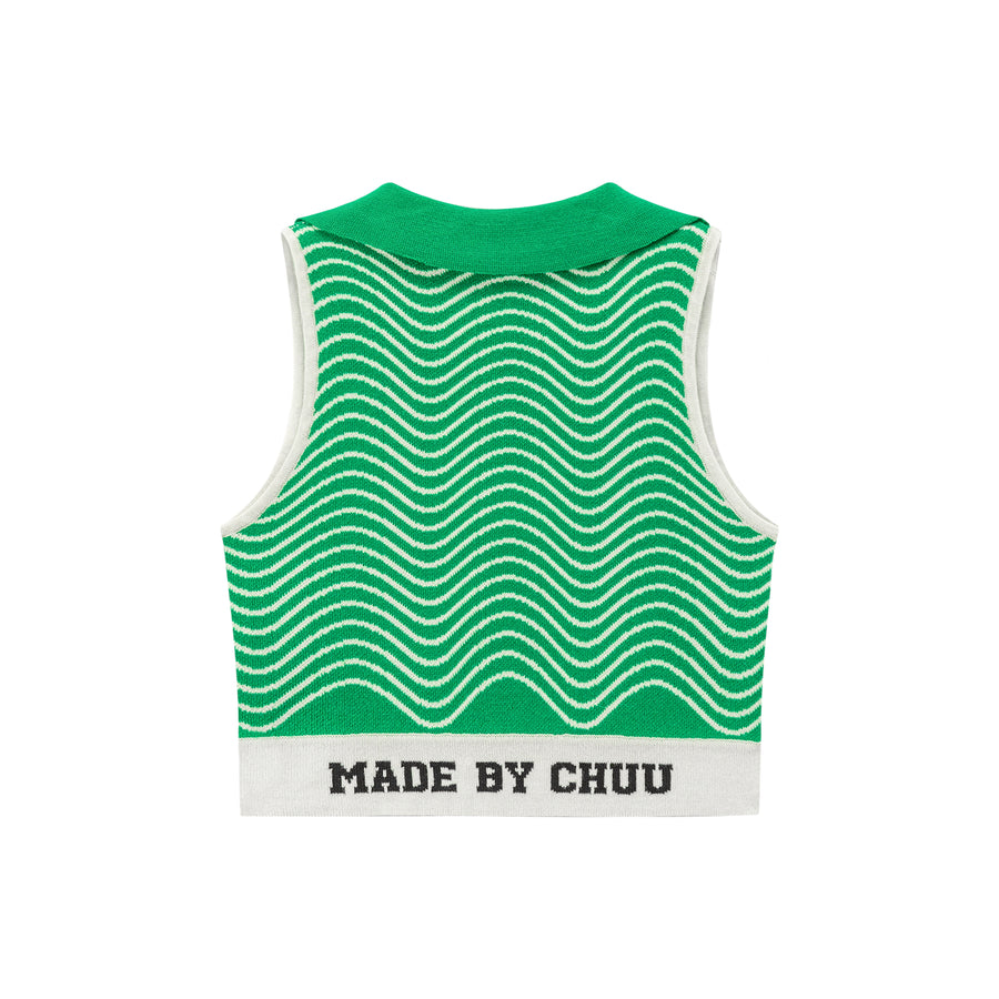 CHUU Wavy Waves Crop Top