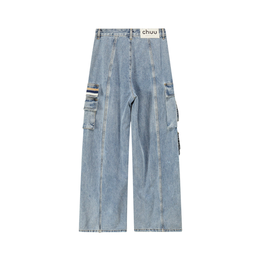 CHUU Downside Wide Denim Cargo Pants