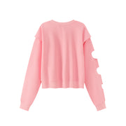 Heart Long-Sleeves Cutout Sweatshirt