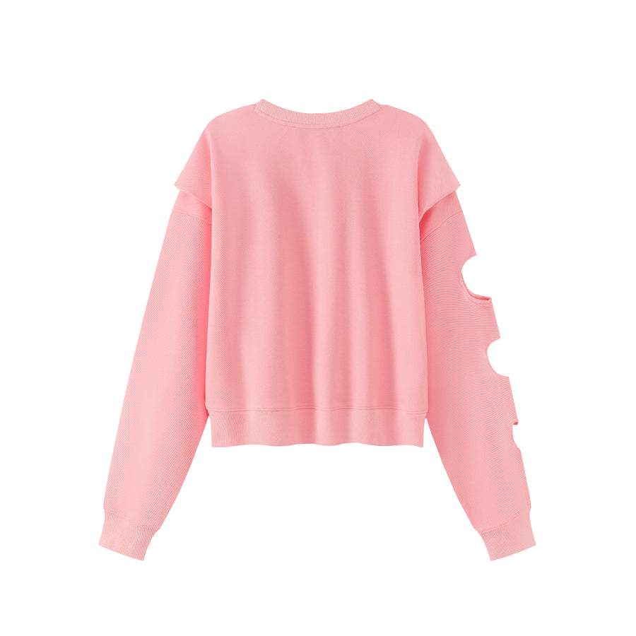 CHUU Heart Long-Sleeves Cutout Sweatshirt