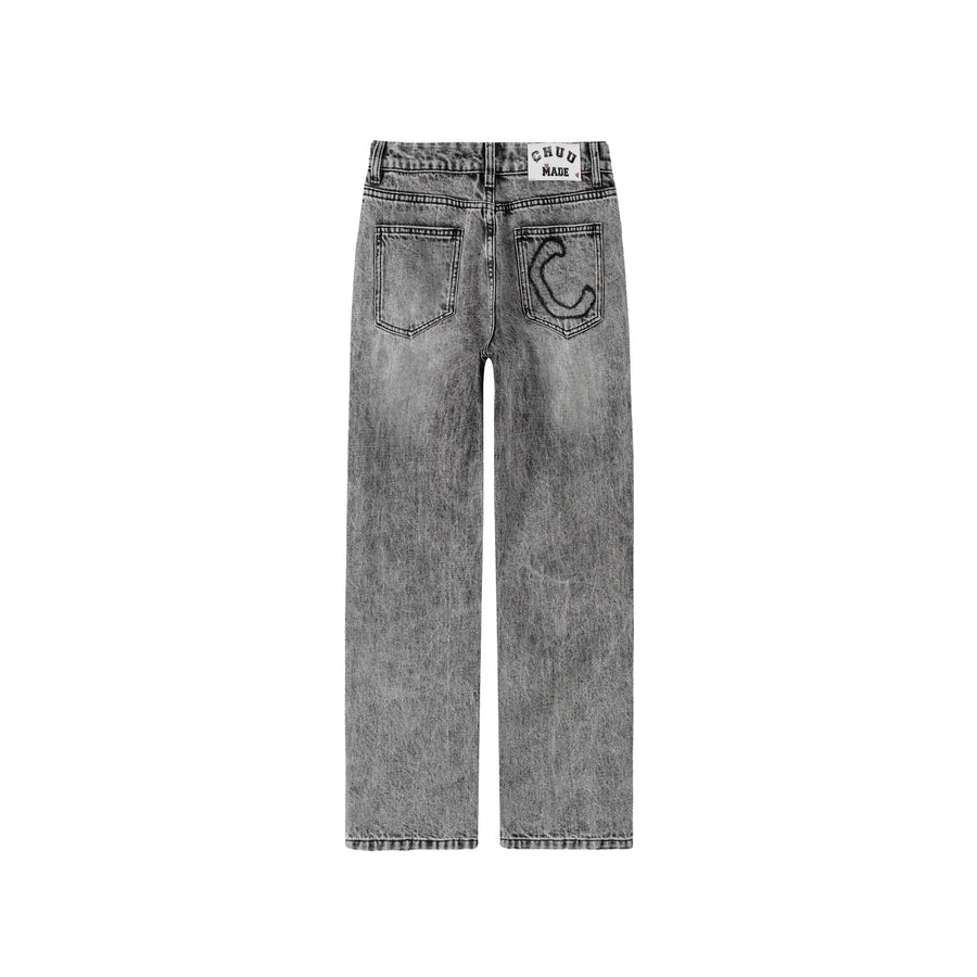 CHUU Vintage Wash Straight Jeans