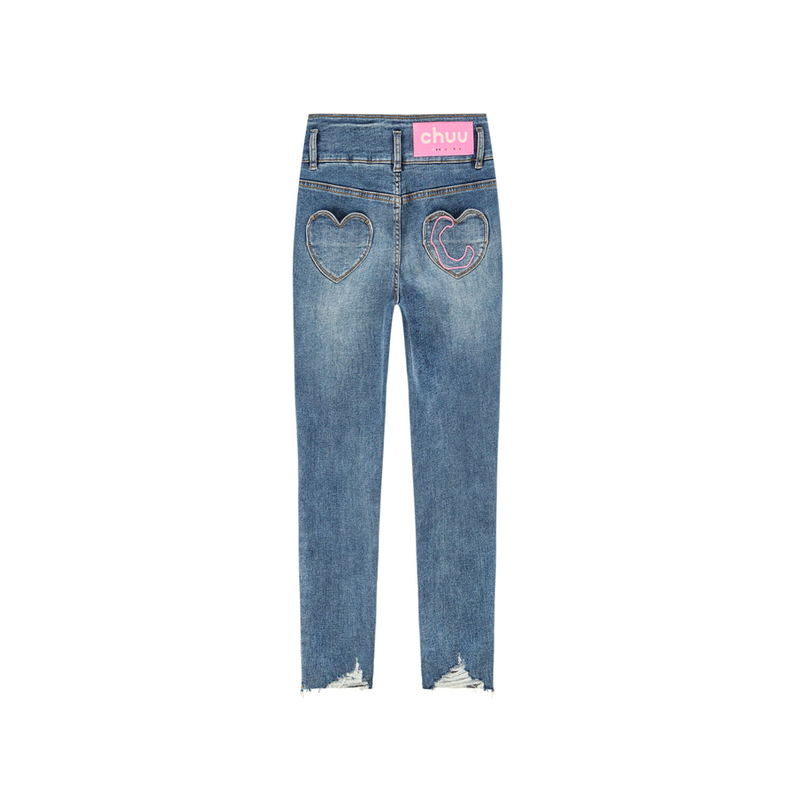 CHUU Heart Pocket Skinny Jeans