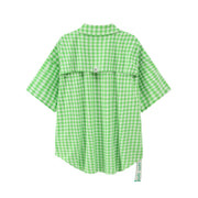 Gingham Check Maxi Collar Shirt