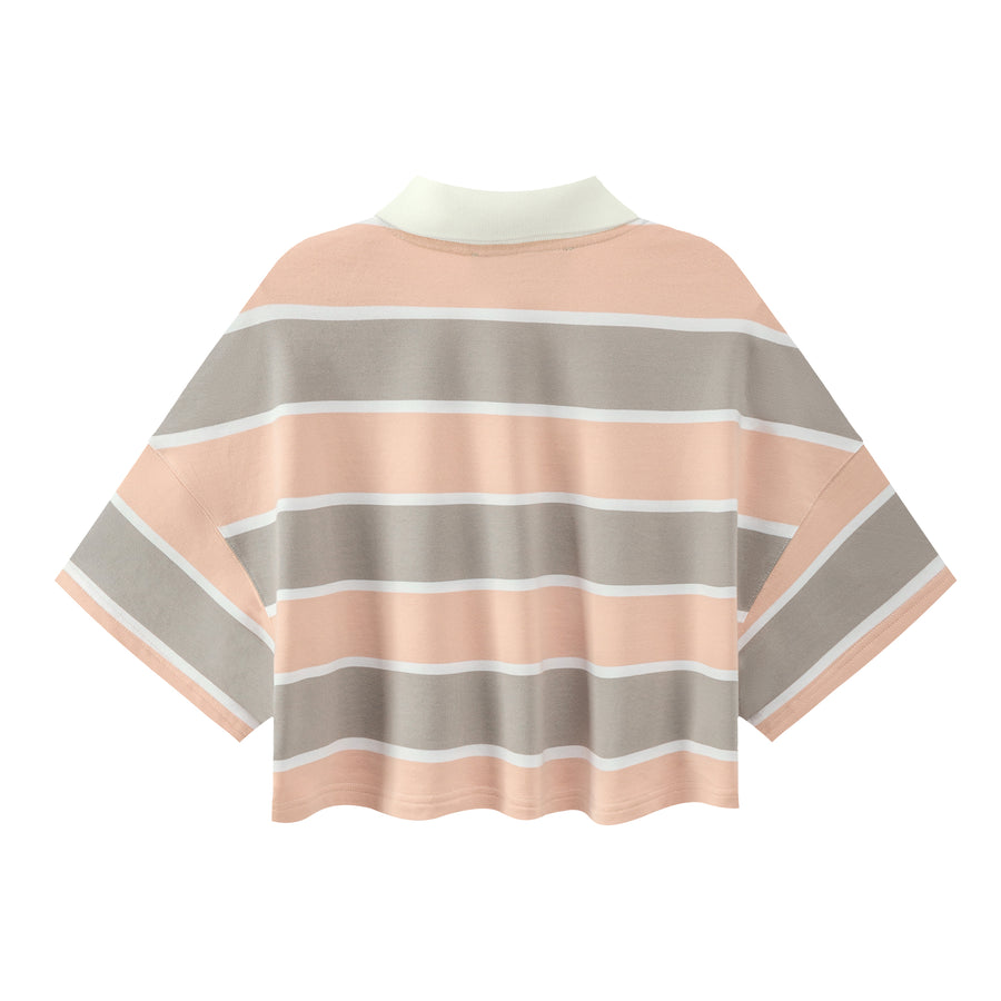 CHUU V-Neck Stripe Crop T-Shirt