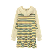 Loose Striped Hoodie Dress