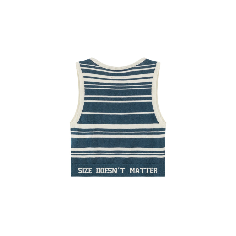 CHUU Striped Knit Sleeveless Crop Top