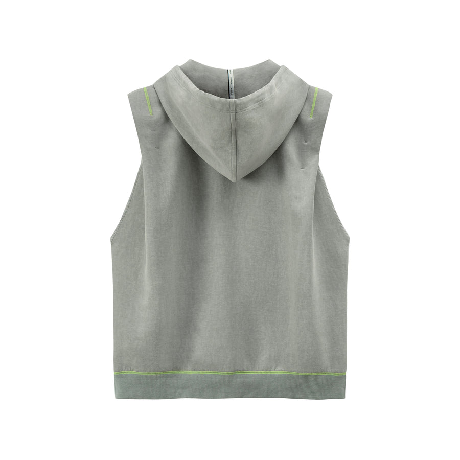 CHUU Gray Overfit Hooded Vest