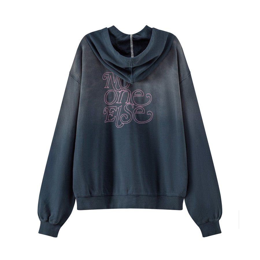 CHUU Noe Logo Daily Loose Fit Zip-Up Hoodie