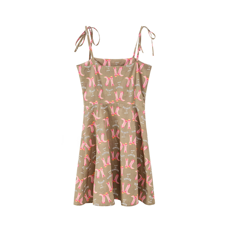 CHUU Boot Print Sleeveless Dress