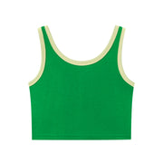 Front Button Crop Sleeveless Top