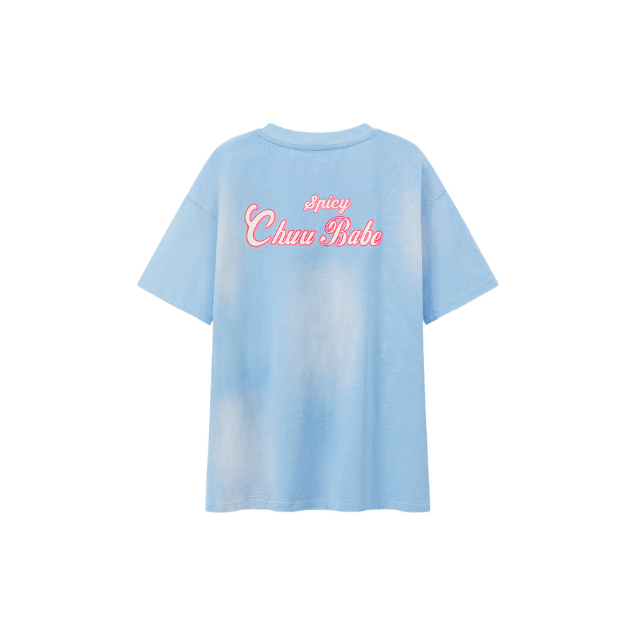 CHUU Chuu Babe Tropical Printed Design Strings Cropped T-Shirt